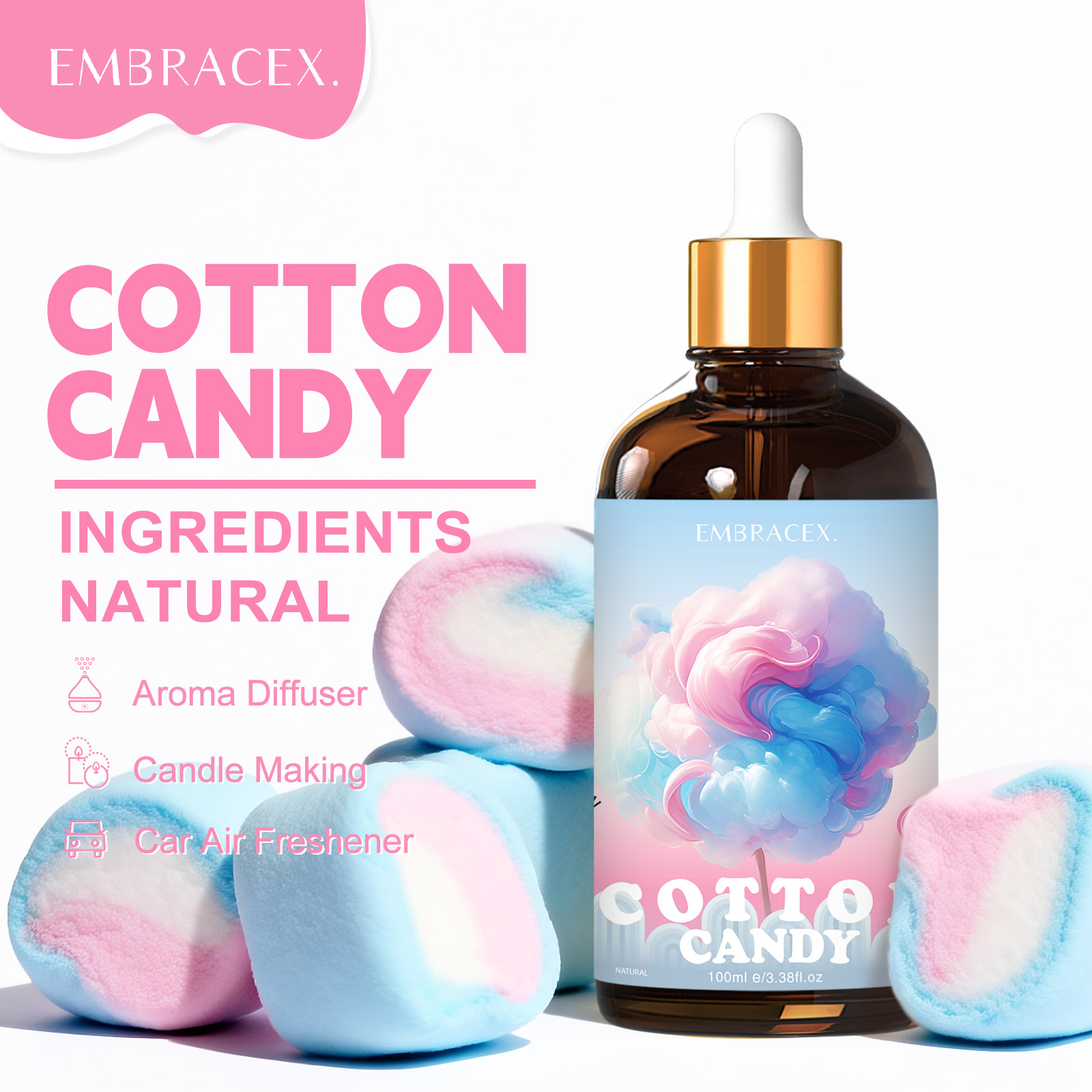 Candle Making Essentials - 100ml Cotton Candy Fragrance Oils Diffusers