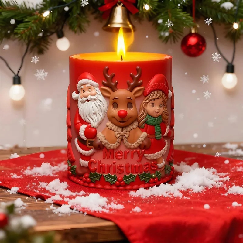 Candle Making Event - Embossed Cylindrical Silicone Scented Candle Mold,