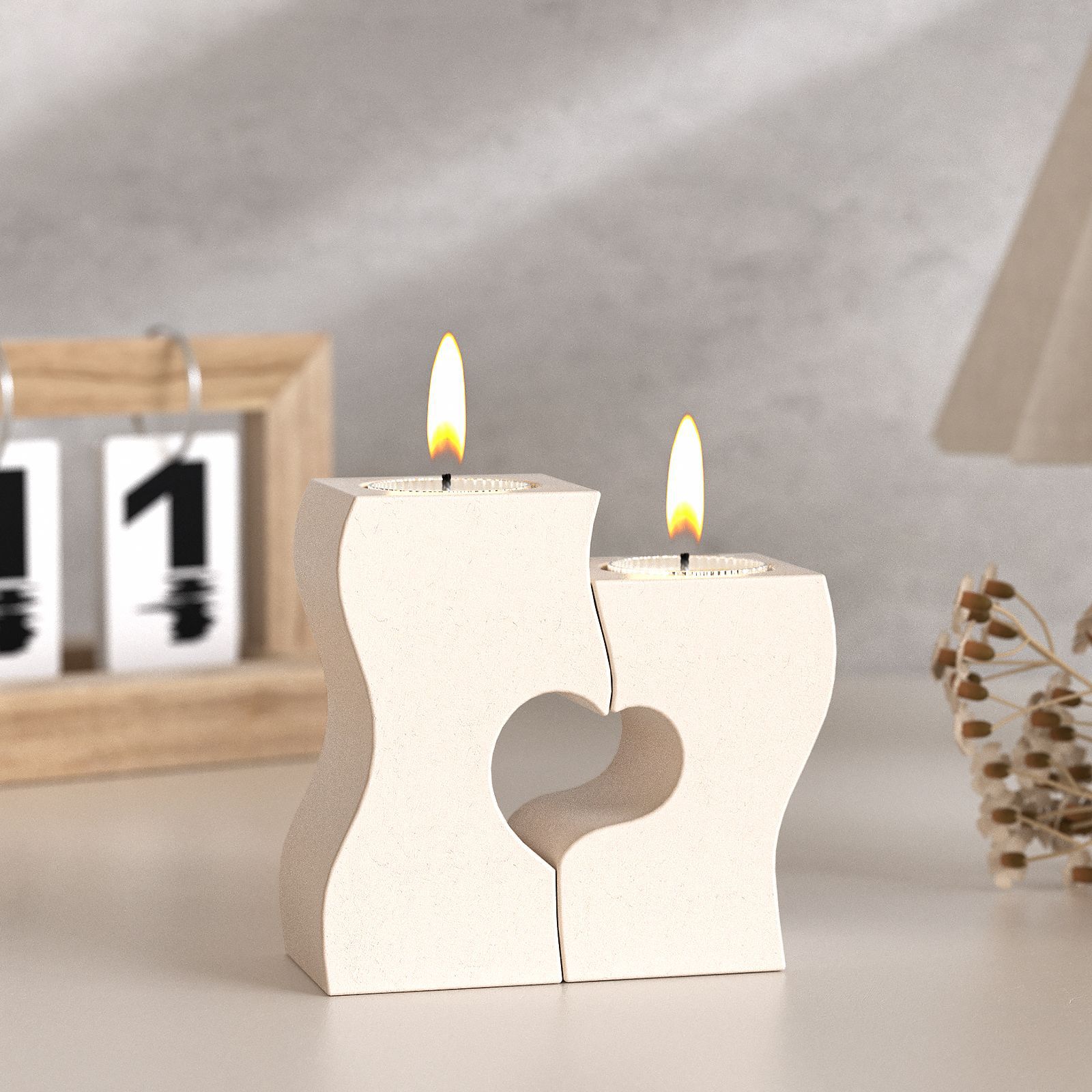 S Heart Candlestick Silicone M - Candle Making Process review and price