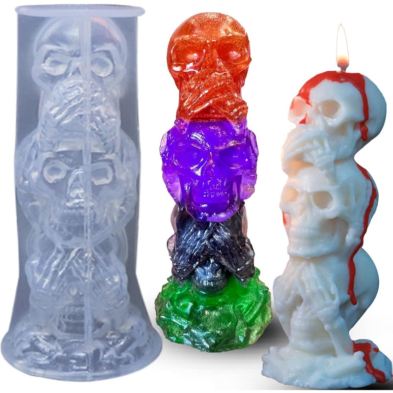 Triple Skull 3D Silicone Candl - Candle Making Event review and price